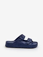 Lehké dětské pěnové sandály s přezkami v modré barvě Adirnaca