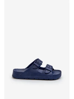 Lehké dětské pěnové sandály s přezkami v modré barvě model 21665372 - EVENTO