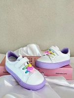 Dětské tenisky s suchým zipem bílo-fialové Pennyn