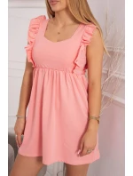 Šaty s volánky 9082 meruňkové - Kesi Šaty s volánky 9082 meruňkové - Kesi