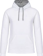 Kariban K 446 Kontrastní mikina s kapucí 20.K446 white/fine grey
