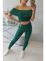 Sada s volánem tmavě zelená