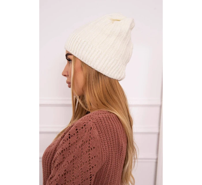 Fleecová čepice Anna model 18750161 ecru - K-Fashion Fleecová čepice Anna model 18750161 ecru - K-Fashion