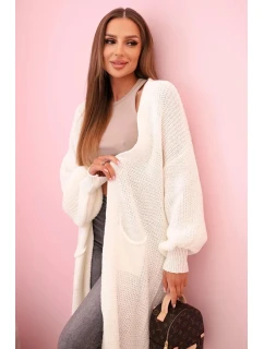 Svetr dlouhý kardigan ecru