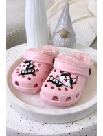 Pěnové Dětské Přezůvky Vyhřívané S Kožešinou S Připínáky Růžové Cerelle Pěnové Dětské Přezůvky Vyhřívané S Kožešinou S Připínáky Růžové Cerelle