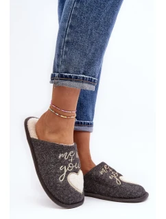 Dámské klasické zateplené pantofle Šedá Mabira