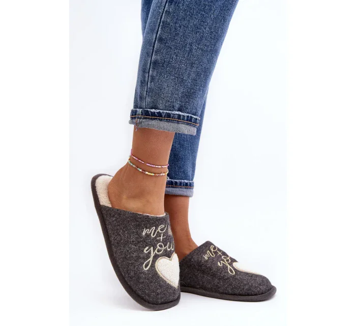 Dámské klasické zateplené pantofle Šedá Mabira