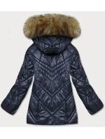 PRZEJŚCIOWA KURTKA DAMSKA Z KAPTUREM GRANATOWA model 21245692 - Glakate