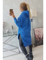 Zateplená halenka s bočními rozparky chrpově modrá Zateplená halenka s bočními rozparky chrpově modrá