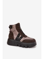 Dámské zateplené kotníkové boty na platformě Vinceza 58562 hnědé Dámské zateplené kotníkové boty na platformě Vinceza 58562 hnědé