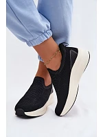 Dámské nazouvací tenisky Materiálové Kobbo 102424 Černé