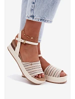 Dámské sandály na platformě model 22200679 Světle béžové - Wrangler
