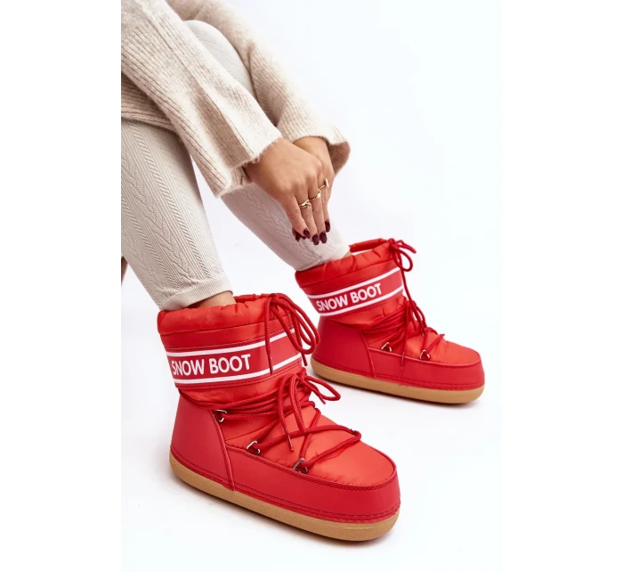 Dámské červené boty do sněhu se zavazováním Soia Dámské červené boty do sněhu se zavazováním Soia