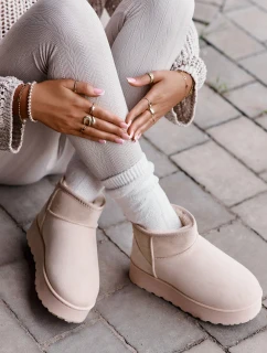 Sněhule Dámské Na Platformě Zateplené Kožíškem Světle Béžové Xamella