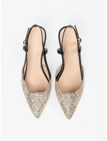 Jedinečné  lodičky dámské černé na širokém podpatku