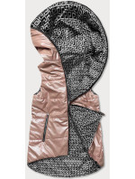 Béžová dámská rozšířená oboustranná vesta (B8005-51)