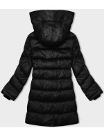 Černá dámská zimní bunda s asymetrickým zipem (B8167-1)