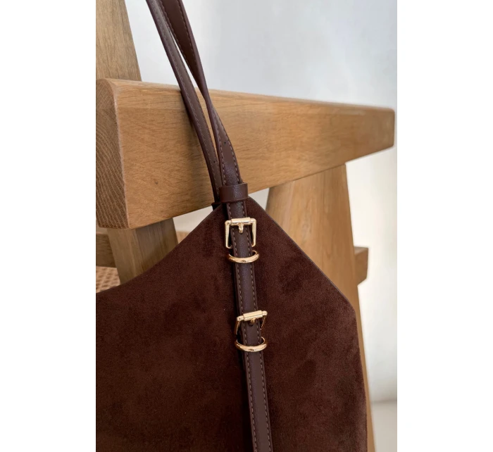 Taška z eko semiše čokoládová model 21817720 - Boto Taška z eko semiše čokoládová model 21817720 - Boto