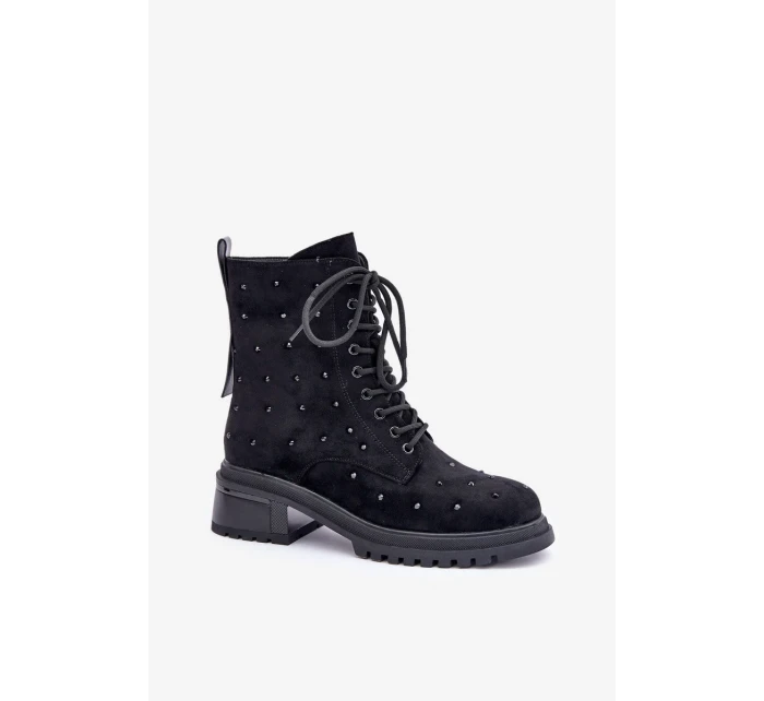 Zdobené Dámské Zateplené Kotníkové Boty D&A MR880-017 Černé