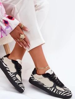 Dámské sneakers Daniel Lopez Just Dare se zebřím vzorem – béžové