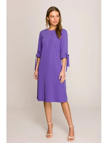Šaty áčkového střihu model 22103953 fialové - STYLOVE