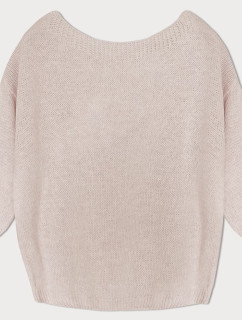 Béžový volný svetr s mašlí na zádech (759ART)