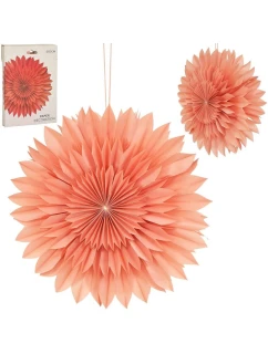 DEKORATIVNÍ ZÁVĚSNÁ PAPÍROVÁ HVĚZDA 3D 50CM RŮŽOVÁ