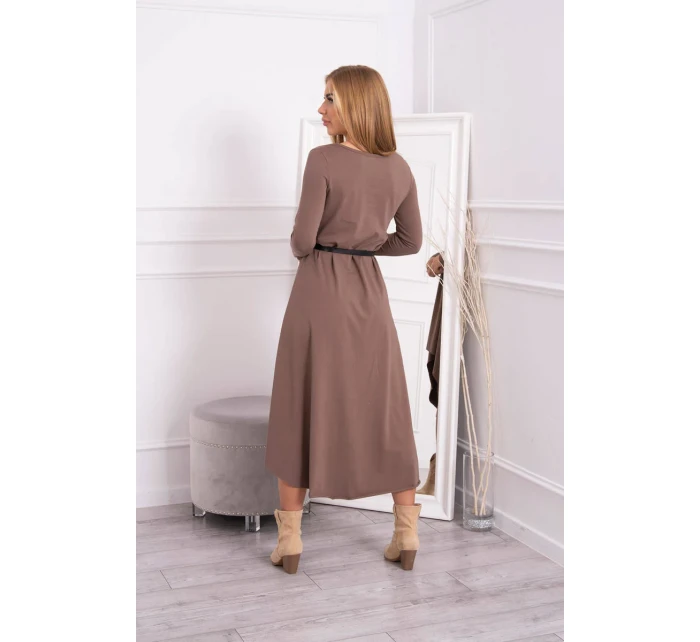 Šaty s ozdobným páskem a nápisem mocca Šaty s ozdobným páskem a nápisem mocca