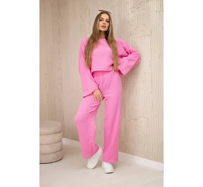 model 20854995 komplet halenka + kalhoty světle růžová - K-Fashion model 20854995 komplet halenka + kalhoty světle růžová - K-Fashion