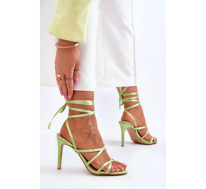 Dámské Sandály Vázané Na Vysokém Podpatku Zelená model 21619408 - Boto Dámské Sandály Vázané Na Vysokém Podpatku Zelená model 21619408 - Boto