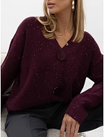 Sweter IR SW model 22544386 bordowy - FPrice Sweter IR SW model 22544386 bordowy - FPrice