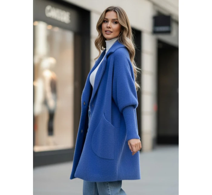Dámský alpakový kabát RITA II modrý FashionStreet NY0627
