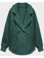 Tmavě zelený krátký přehoz přes oblečení typu alpaka model 18059119 - MADE IN ITALY