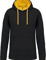 Kariban K 446 Kontrastní mikina s kapucí 20.K446 black/yellow