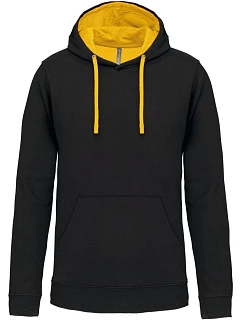 Kariban K 446 Kontrastní mikina s kapucí 20.K446 black/yellow