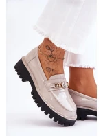 Lakované mokasíny na platformě Světle šedé Ronin