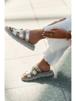 Dámské Pantofle Z Přírodní Kůže Na Platformě Zazoo 40440 Zlaté Dámské Pantofle Z Přírodní Kůže Na Platformě Zazoo 40440 Zlaté