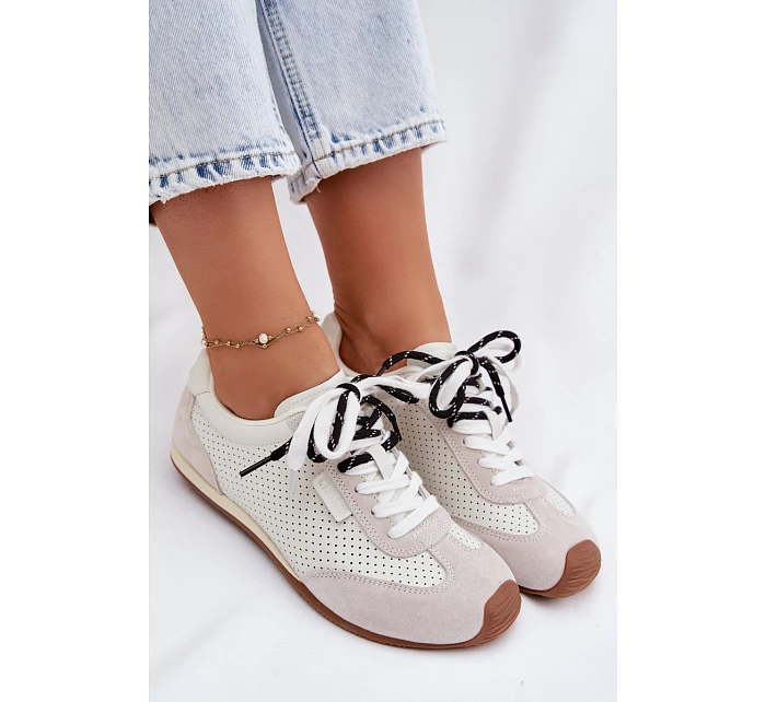 Kožené semišové dámské tenisky Big Star TT274555 Bílé