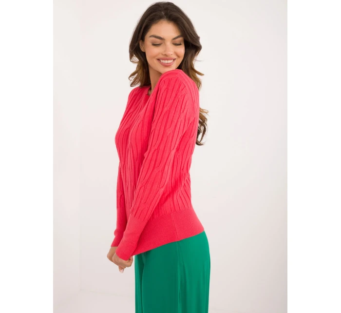 Sweter AT SW  koralowy model 20493469 - FPrice