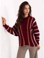 Sweter IT SW model 21393073 bordowy - FPrice Sweter IT SW model 21393073 bordowy - FPrice