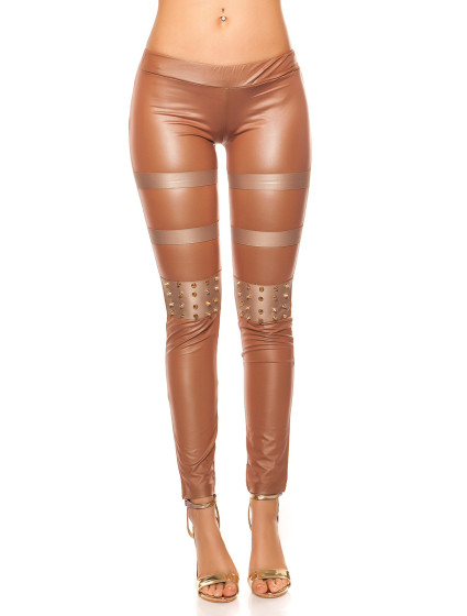 Sexy KouCla leatherlook-leggings with studs