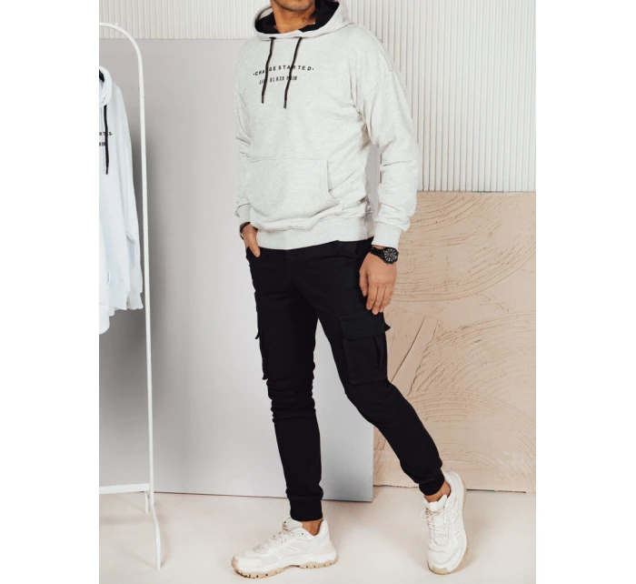 FashionStreet pánská světle šedá mikina s potiskem BX5724