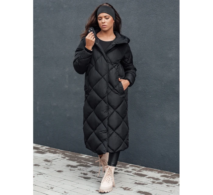 Dámská prošívaná zimní bunda s kapucí černá Dstreet model 21980581 - FashionStreet