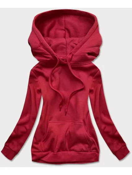 Červená dámská tepláková mikina model 17044062 - J.STYLE Červená dámská tepláková mikina model 17044062 - J.STYLE