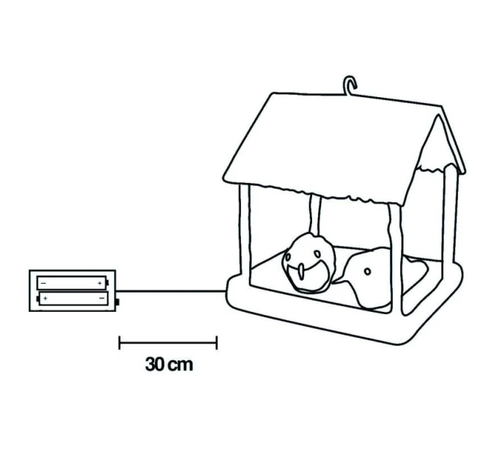 PTAČÍ BUDKA VEDL DEKORACE 185X165X230MM HNĚDÝ BALDACHÝN