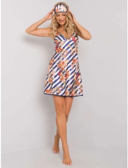 Noční košile BR KN 1042 tmavě modrá a bílá