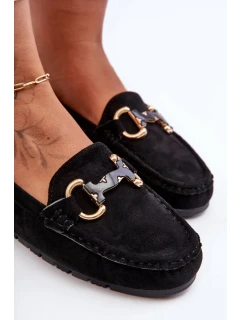 Kožené Dámské Mokasíny S Ozdobou Černé Dionira