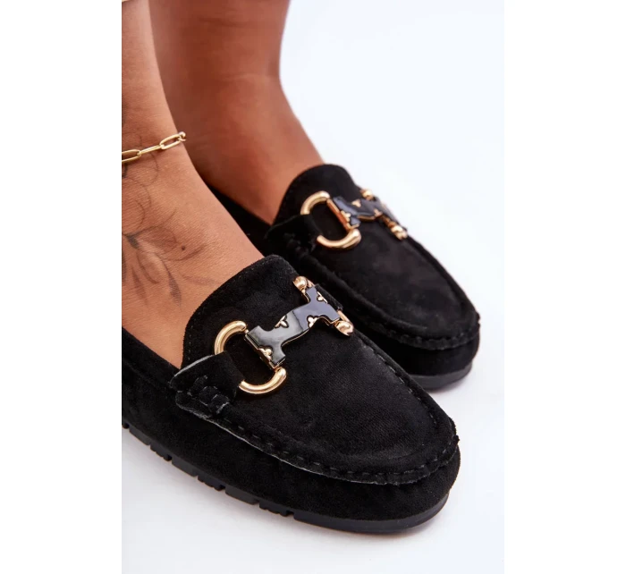 Kožené Dámské Mokasíny S Ozdobou Černé Dionira Kožené Dámské Mokasíny S Ozdobou Černé Dionira