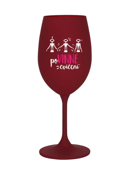 POVINNÉ CVIČENÍ - bordó sklenice na víno 350 ml