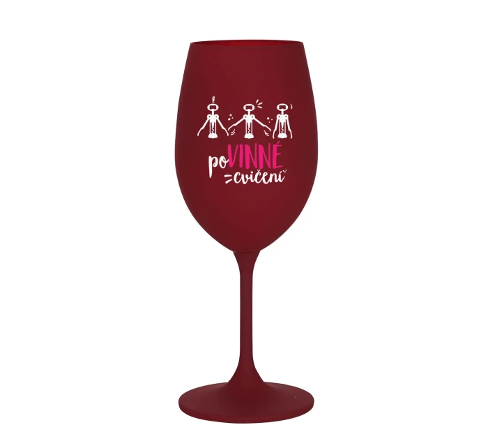 POVINNÉ CVIČENÍ - bordó sklenice na víno 350 ml